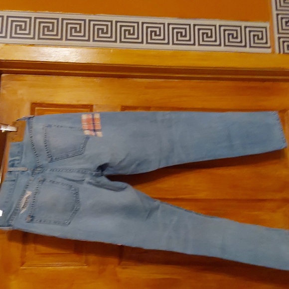 WOMENS AVERY BOYFRIEND CROP PATCHED JEANS SIZE 25 X 27 LIGHT BLUE - Picture 5 of 8